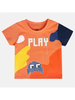 MINI KLUB - Orange Printed T-Shirt