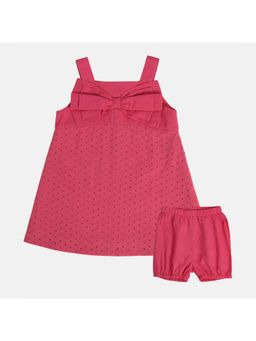 MINI KLUB - Pink Embroidered Dress and Bloomer (Set of 2)