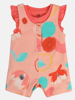 MINI KLUB - Pink Printed Dungaree and Top (Set of 2)