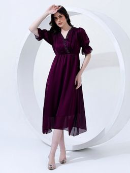 JUSTIN WHYTE - Classy Purple Flared Dress