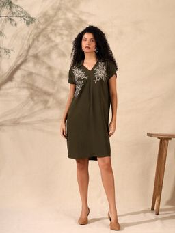 JUSTIN WHYTE - Embroidered Shirt Dress