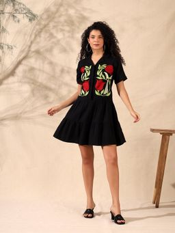 JUSTIN WHYTE - Embroidered Tiered Dress