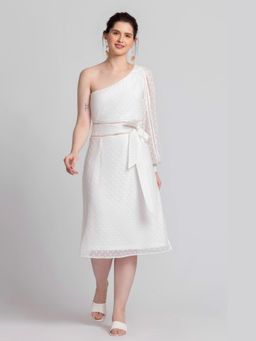 JULO - Snowflake White Midi Dress