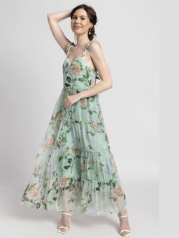 JULO - Aurora Garden Green Maxi Dress