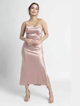 JULO - Rose Gold Cowl Midi Dress