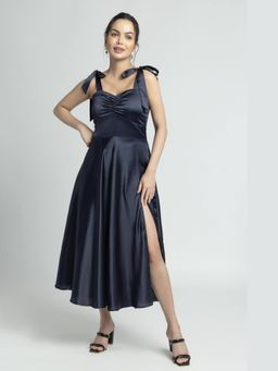 JULO - Nights Sweetheart Navy Blue Midi Dress