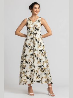 JULO - Autumn Romance V Off White Maxi Dress