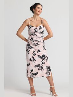 JULO - Blushing Petal Pink Midi Dress