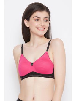 Clovia - Pink Cotton Non-Padded Non-Wired Full Cup T-Shirt Bra