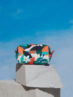 Pipa Bella by Nykaa Fashion - Quirky Green & Orange Tropical Kate Rectangular Travel Pouch