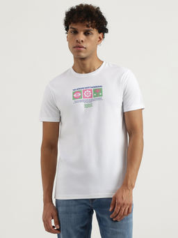 United Colors of Benetton - White Regular Round Neck Graphic Print T-Shirt
