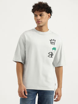 United Colors of Benetton - Grey Regular Round Neck Typography T-Shirt