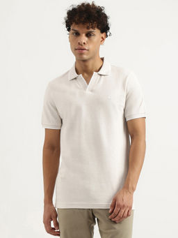 United Colors of Benetton - Off White Regular Johny Collar Solid Polo T-Shirt