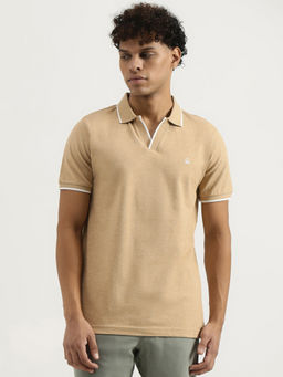 United Colors of Benetton - Beige Regular Johny Collar Solid Polo T-Shirt