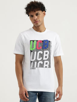 United Colors of Benetton - White Relaxed Round Neck Graphic Print T-Shirt