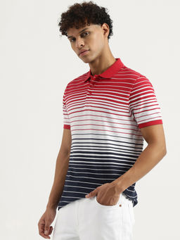 United Colors of Benetton - Multi-Color Regular Striped Polo T-Shirt
