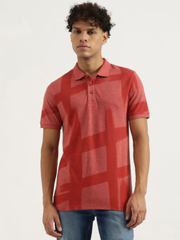 United Colors of Benetton - Red Regular Printed Polo T-Shirt