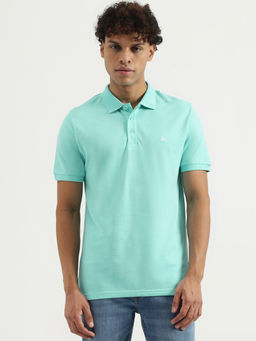 United Colors of Benetton - Aqua Regular Solid Polo T-Shirt