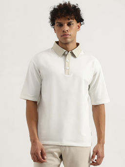 United Colors of Benetton - White Oversized Solid Polo T-Shirt