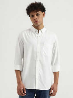 United Colors of Benetton - White Regular Button Down Solid Casual Shirt