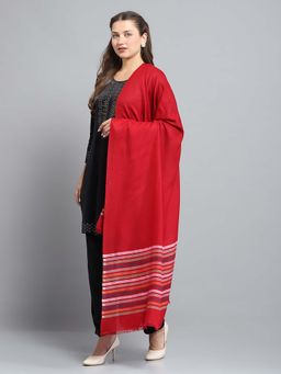 Monte Carlo - Women Stripes Maroon Shawl