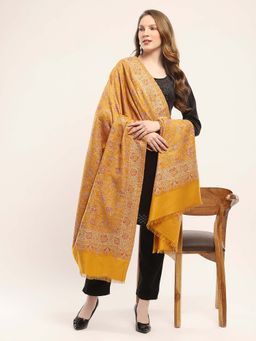 Monte Carlo - Women Embroidered Mustard Shawl