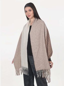 Calvadoss - Women Checked Beige Stole