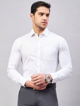 Louis Stitch - White Regular Fit Formal Shirt