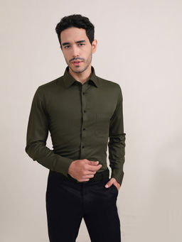 Louis Stitch - Olive Regular Fit Formal Shirt