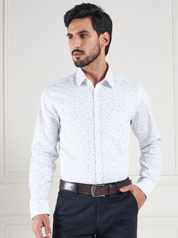 Louis Stitch - Blue Regular Fit Floral Blue Shirt