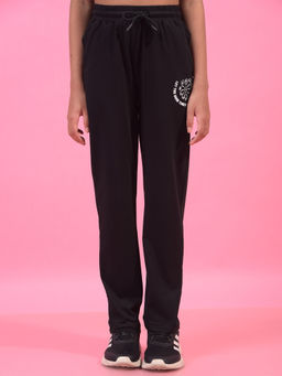 CRIMSOUNE CLUB - Girls Black Solid Trackpant