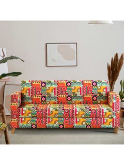 Chumbak - Modern Couch - 3 Seater, Floral Swirls