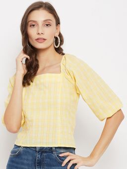 Madame - Checks Lemon Top
