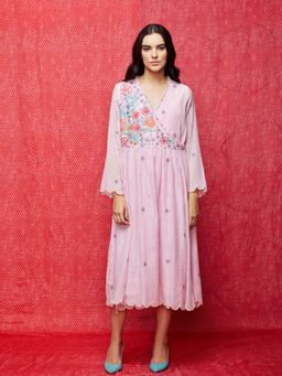 Swati Vijaivargie - Rose Pink Embroidered Dress