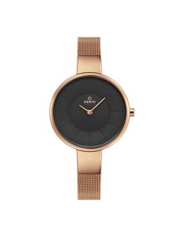 Obaku - Sol Chocolate Quartz Black Round Dial Womens Watch - V149Lxvnmv