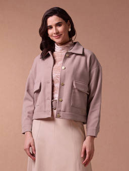 U.S. POLO ASSN. - Crop Boxy Fit Felt Jacket