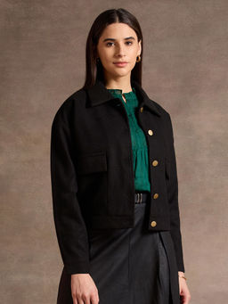 U.S. POLO ASSN. - Crop Boxy Fit Felt Jacket