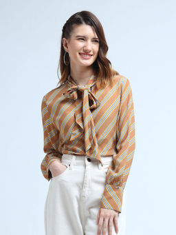 U.S. POLO ASSN. - Geometric Print Bow Tie Top