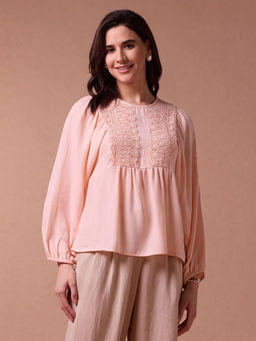 U.S. POLO ASSN. - Loose Fit Lace Yoke Top