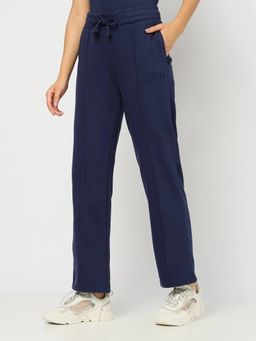 GAP - Women Logo Mid Rise Navy Blue Track Pant