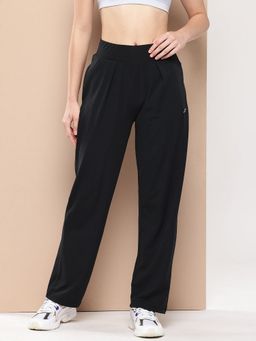 Alcis - Women Black Straight High-Rise Waist Track Pant