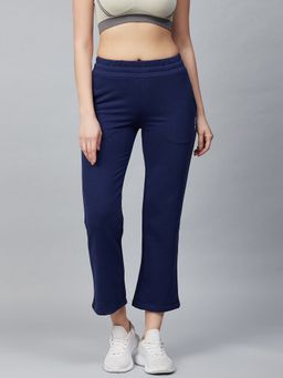Alcis - Women Navy Blue Solid Cropped Track Pant