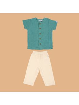 Greendeer - Kids Resort 3/4th Placket Kurta Shirt with Resort Pant (Set of 2)