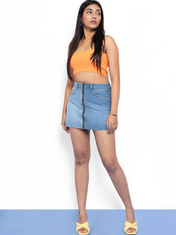 FREAKINS - Two Shade Zip Up Skirt