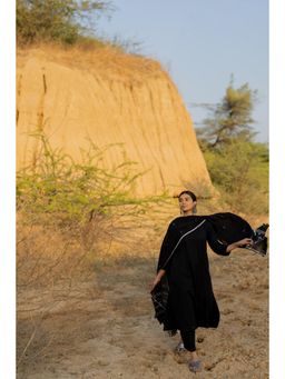 Silai Studio - Noir Elegance Black Cotton Kurta And Pant
