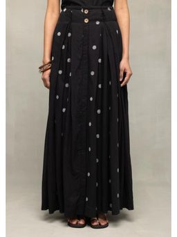 Sutra Art of Clothing - Handloom Black Polka Jamdani Flared Skirt