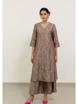 Silai Studio - Chhayaa Embroidered Kurta with Palazzo and Dupatta