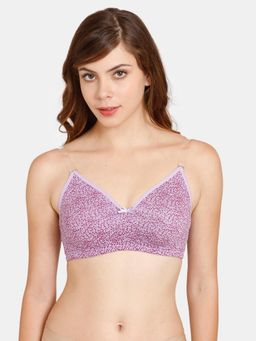 Zivame - Rosaline Everyday Double Layered Non-Wired 3/4th Coverage T-Shirt Bra - Violet Tulip