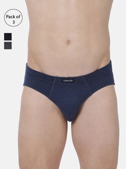 Levi's - Men Cotton 100 Ca Snug Fit Innerelastic Solid Comfort Brief (pack Of 3) Multi-Color