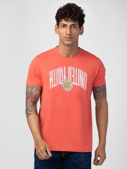 Spykar - Pink Round Neck Half Sleeves Blended T-Shirt For Men